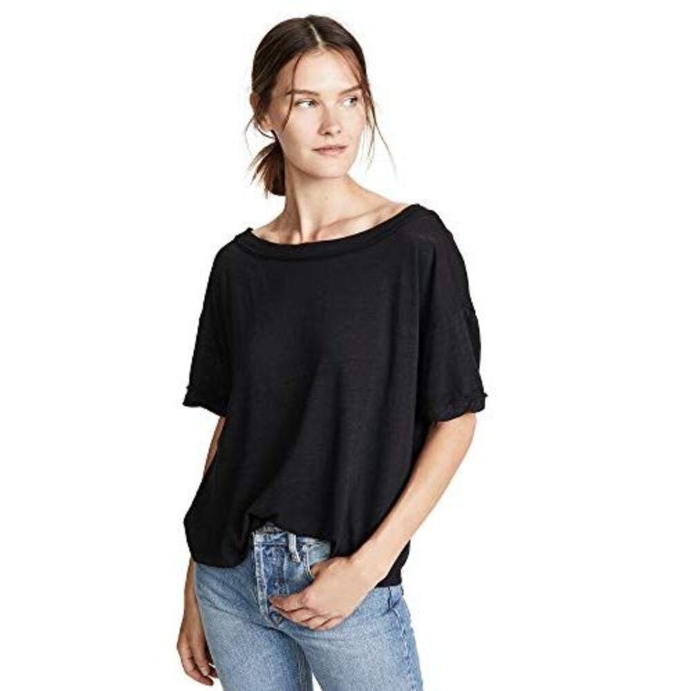 Free People Women's Viola Tee, Black, Small